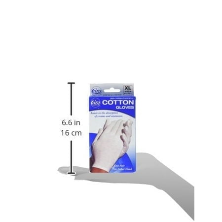 CARA Gants en Coton Hydratants pour l'Eczéma, Très Grands, 1 Paire
