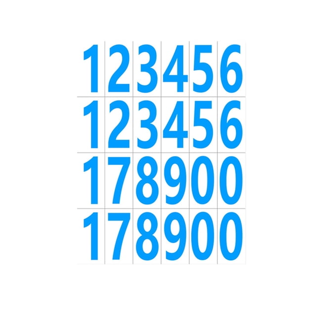 ZheElen 20pcs Strong Adhesive Number Label Sticker Wide Applications And Durable Waterproof And Oil Proof Blue Numbers