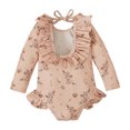thumbnail image 4 of DecSea Maillot une Pièce Mignon pour Bébé Fille, FPS 50+, Manches Longues, Noué, Dos Nu, Tenue de Plage, 4 of 9