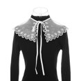 thumbnail image 2 of INSPIRE CHIC Detachable Fake Collar, Semi-Sheer Embroidery Mini Cape Neck Ruff for Blouse White-1(No Back Slit), 2 of 5