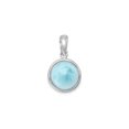 thumbnail image 1 of Precious Stars 74276 Sterling Silver Round-Shape Blue Larimar Pendant, 1 of 1
