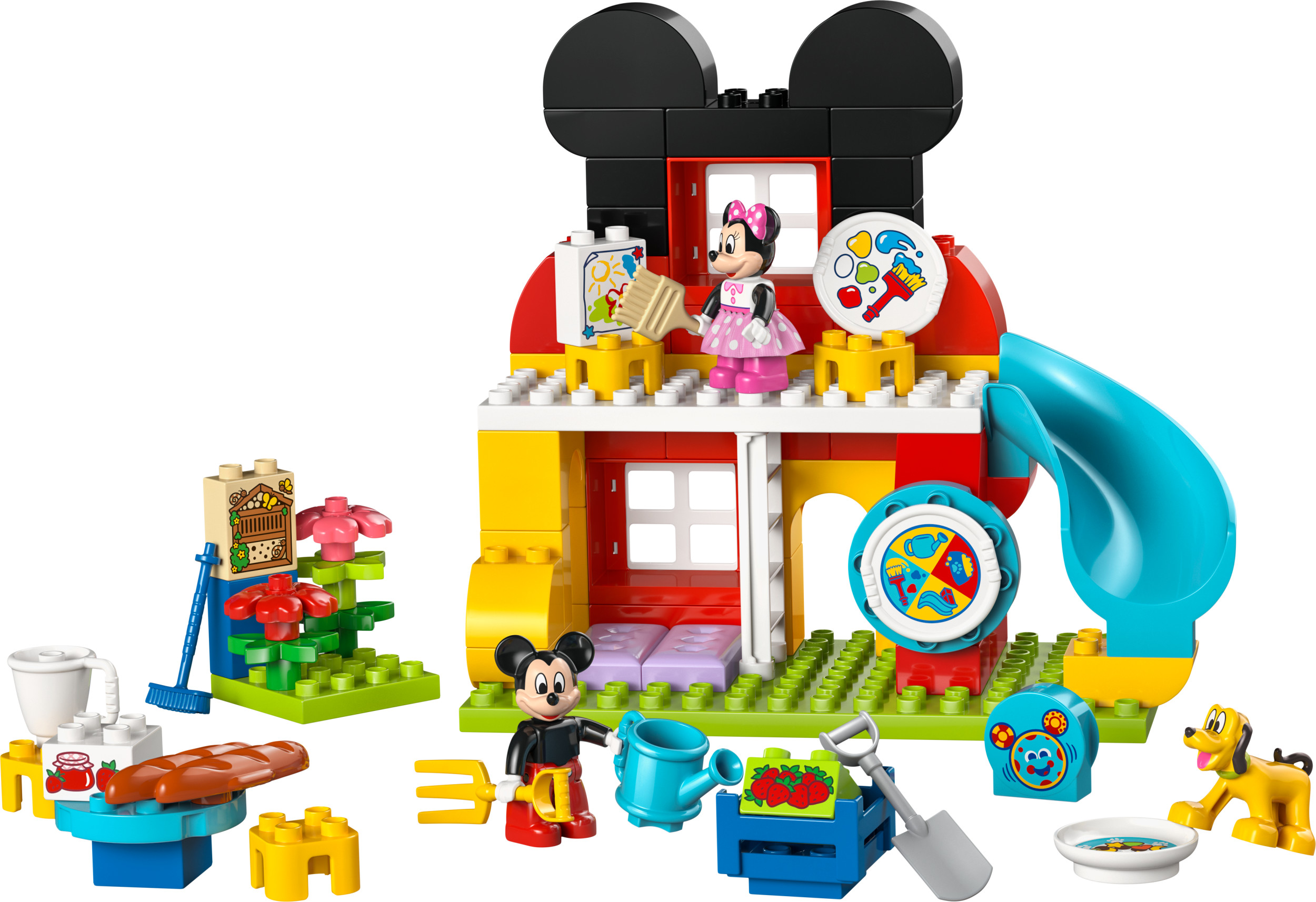 LEGO DUPLO Disney Mickey Mouse Clubhouse with Minnie & Pluto Building Toy - Fine Motor Skill Toy for Toddlers, Ages 2+ - Mickey Mouse Toy for Boys & Girls - Birthday Gift for Kids - 10465