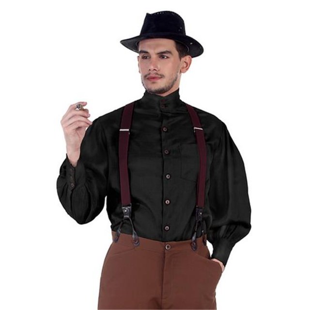 The Pirate Dressing C1292 Seigneur Shirt- Black - Extra Large