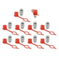 thumbnail image 1 of Unique Bargains M8 Silver Tone Thread Straight Grease Nipple Fittings w/ Red Dust Cap for Car 10 Set, 1 of 6