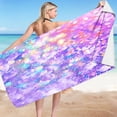 thumbnail image 3 of Sandproof Beach Blanket Lightweight Microfiber Beach Towel Super Lightweight Colorful Bath Towel Sandproof Beach Blanket Multi-Purpose Towel for Travel Swimming Pool 30X60 Inch, 3 of 4