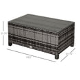 thumbnail image 3 of Outsunny Rattan Outdoor Coffee Table with Tempered Glass Top, Mixed Grey, 3 of 10