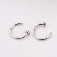 thumbnail image 4 of 2 pcs Unisex Surgical Titanium Steel Open Nose Ring Nose Piercing Stud 6mm (Silver), 4 of 8