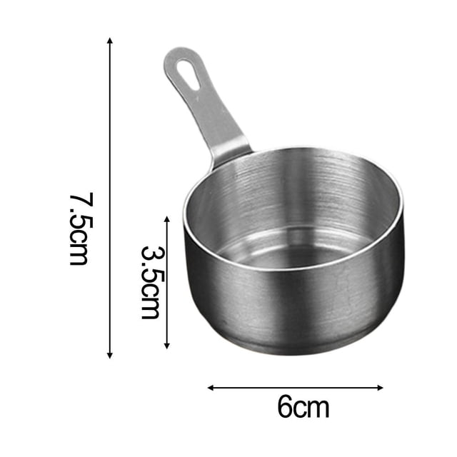Bgsha Casserole Antiadhésive Petite Casserole Casserole de Cuisson Tasse à Sauce en Acier Inoxydable avec Poignée Plat à Trempette Restaurant Tasse à Sauce Steak Casserole Chauffe-Lait 100 ml