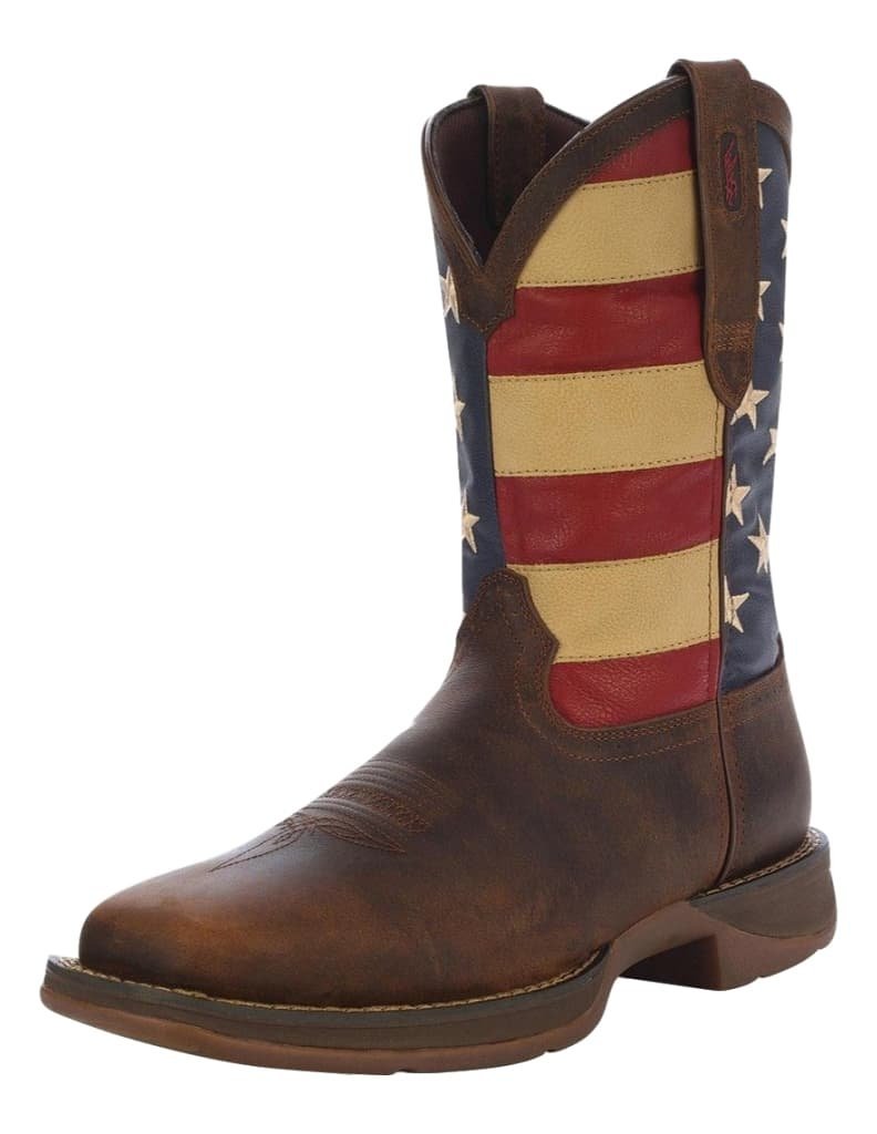 Durango Men's 11" Rebel⢠by Durango Patriotic Pull On Western Boot Brown/Union Flag - DB5554