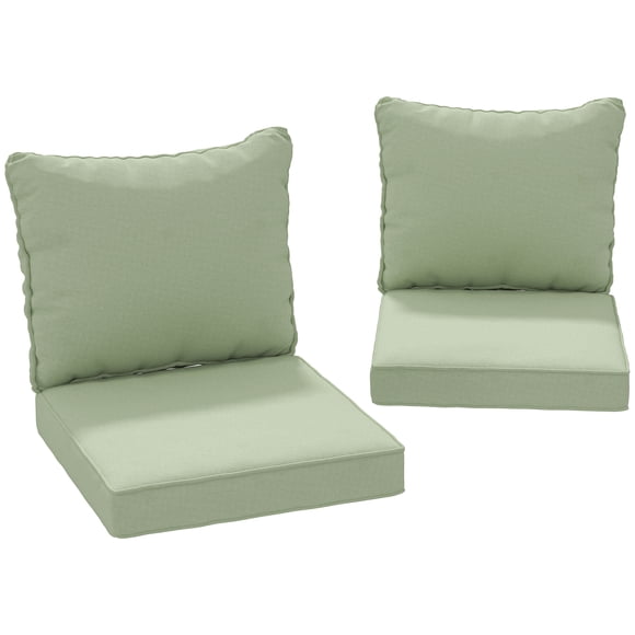 Outsunny Coussins de Chaise d'Extérieur avec Dossier pour Mobilier de Jardin, Verts