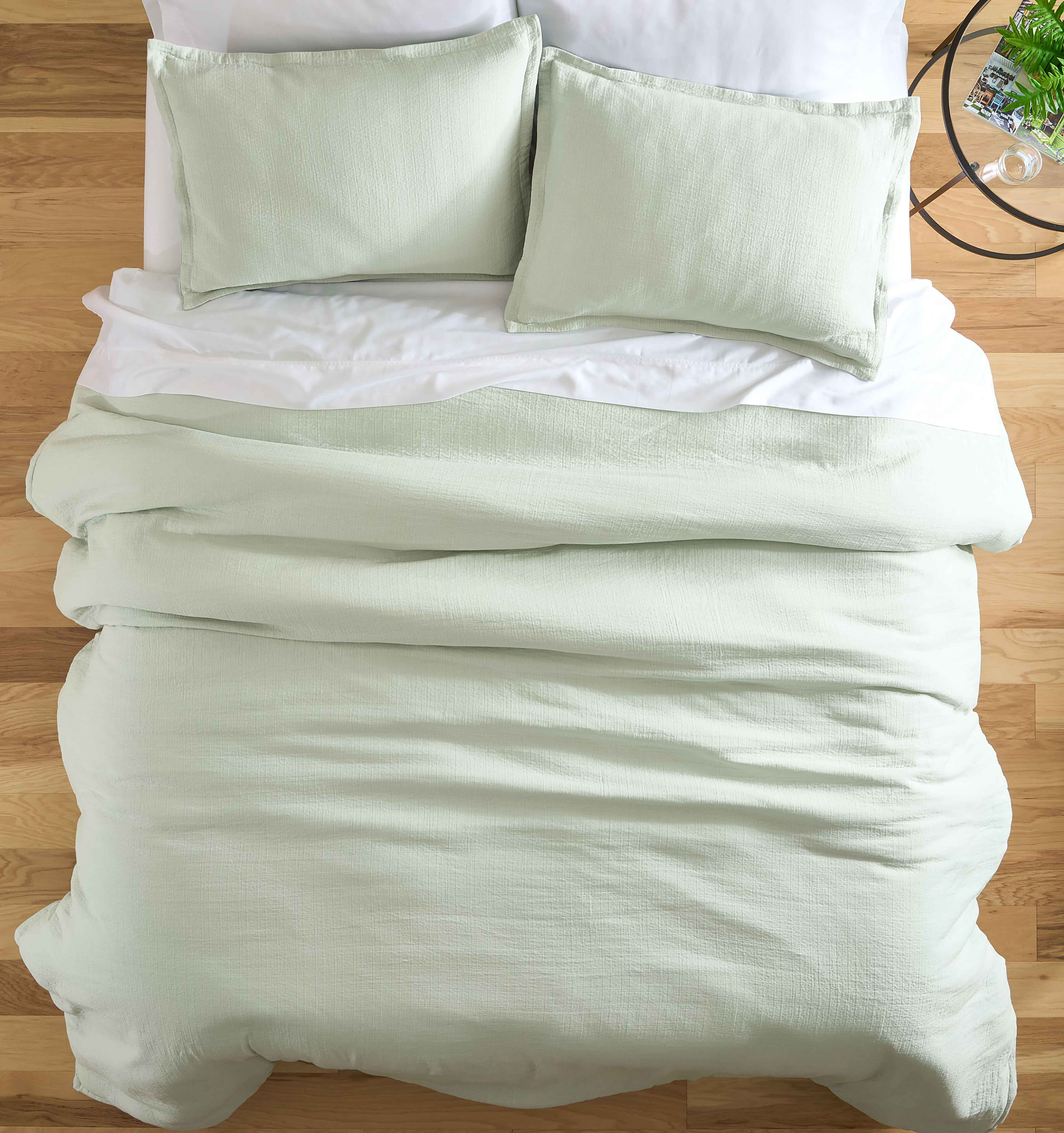 Better Homes & Gardens 3-Piece Soft Sea Crinkled Gauze Duvet Set, Adult Double/Queen