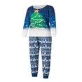 thumbnail image 2 of Family Matching Christmas Pajamas Set   Snowflake Tree Print Long Sleeve Tops Long Pants for Parents Kids, 2 of 7