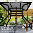 thumbnail image 4 of Square Metal Patio Dining Table with Umbrella Hole - Outdoor Wood-Look Table for Garden, Backyard, Porch & Balcony, 4 of 8
