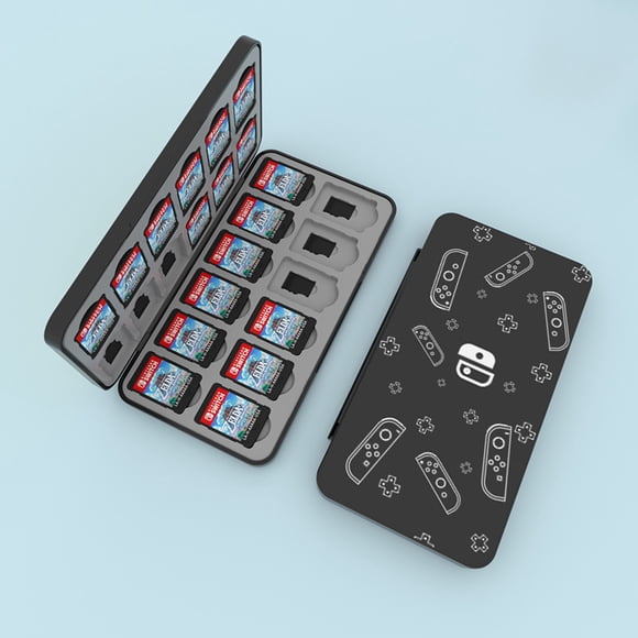 YSTINNG For Nintendo Switch Game Case with 24 Game Holder Slots and 24 SD Micro Card Slots for Nintendo Switch/Lite/OLED,Cute Cartoon Games Cartridge Cases B311-4316