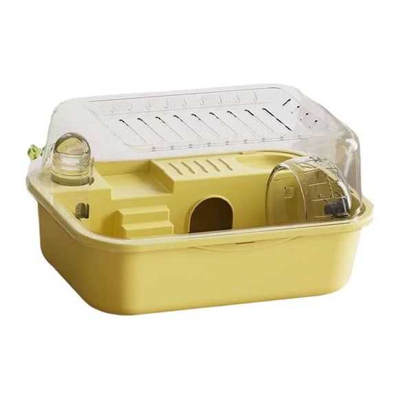 S SERENABLE Hamster Cage Wheel Transparent Habitat for Guinea Pigs Rabbits Small Animals yellow
