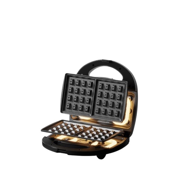 Efficient 3-in-1 Electric Breakfast Machine - Non-Stick Rapid Heating Sandwich Maker, Waffle Maker ,Easy to Operate