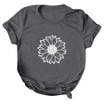 thumbnail image 2 of SMihono Hauts pour Femmes Été Chic Décontracté Mode T-shirt d'Été pour Femmes à Col Rond à Manches Courtes Imprimé Blouse T-shirt Oversize pour Femmes, 2 of 4