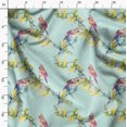 thumbnail image 3 of Soimoi Green polyester Crepe Fabric Bulbul Bird Print Sewing Fabric Yard 42 Inch Wide, 3 of 6