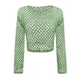 thumbnail image 4 of FhsagQ Sortie de Plage pour Femmes Vêtements de Nuit Nouveaux Chandails pour Dames avec Col Rond Ample et Manches Ajourées Sortie de Plage pour Femmes Jeu de Rôle Sortie de Plage pour Femmes Extensible Vert TG, 4 of 5