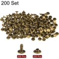 thumbnail image 3 of 200 Sets Leather Rivets 8 x 8mm Metal Double Cap Rivet Snaps Studs Fasteners with 3pcs Setting Tools Rivets for Leather Craft DIY Repair Decoration, Bronze, 3 of 7