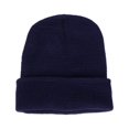 thumbnail image 1 of Men Women Solid Color Warm Woolen Knitted Cap Fluorescent Cuffed Beanie Hat, 1 of 10
