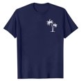 thumbnail image 3 of Pisexur T Shirts for Man , Hommes Mode Décontractée Imprimé Col Rond T-Shirt Pull Manches Courtes Blouse Bleu Foncé, S Chemises de Golf Hommes & Chemises Hommes, 3 of 6