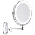 thumbnail image 1 of Wall Mounted Vanity Bathroom Bath Makeup Mirror with LED Swivel Folding Lighted 1X/5X Magnification Cosmetic Mirror, 1 of 10