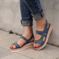 thumbnail image 2 of Leutsin Summer Flat Wedge Heel Casual Buckle Solid Color Fish Mouth Female Sandals, 2 of 4