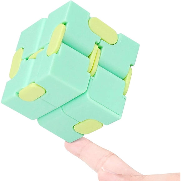 Magic Cube Toy Sensory Anxiety Anxiety Relief Relief Toy Plastic Portable Pocket Cube for Children Adults, Green