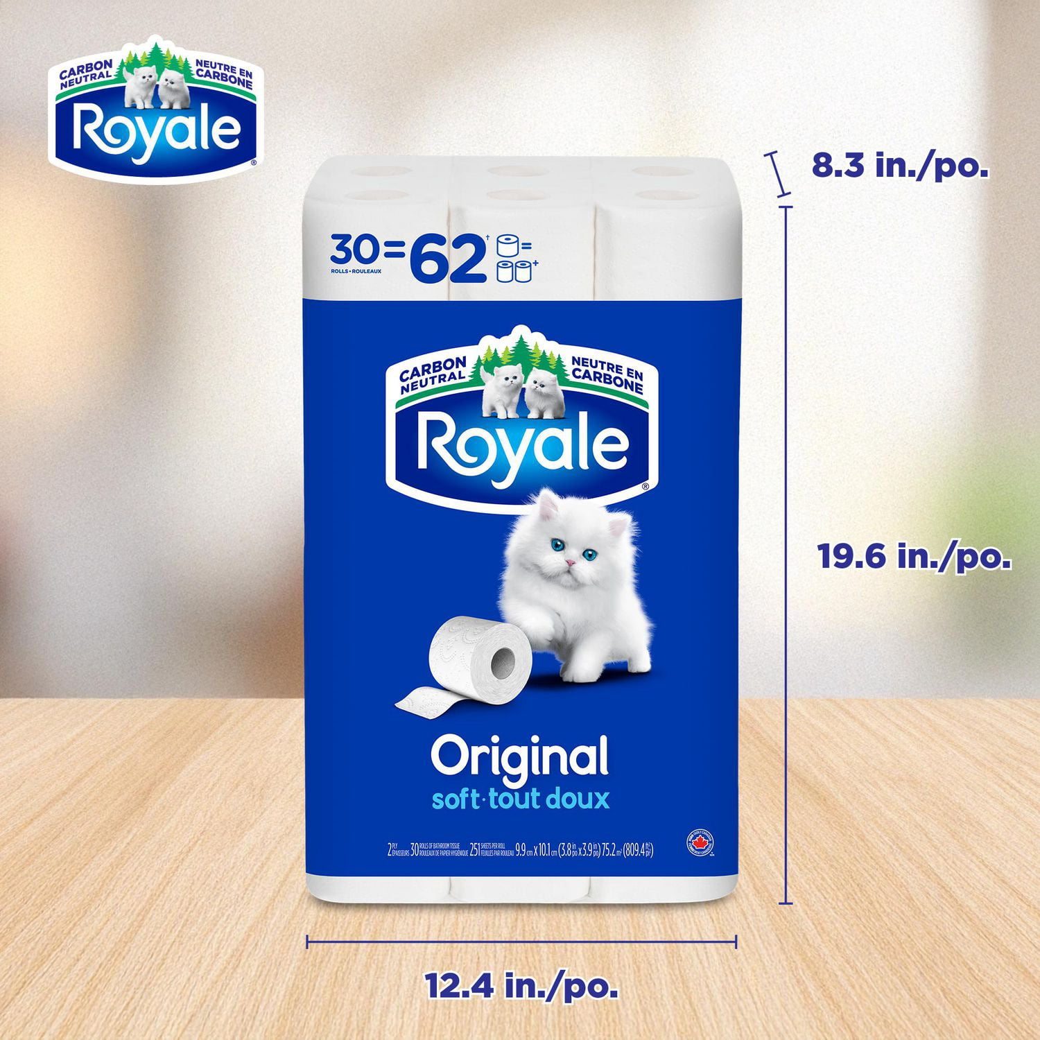 Royale Everyday Comfort, 2 Ply Toilet Paper, 30 Equal 62 Bathroom Tissue Rolls