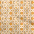 thumbnail image 1 of oneOone Silk Tabby Mustard Yellow Fabric Asian Floral Block Sewing Craft Projects Fabric Prints By Yard 42 Inch Wide, 1 of 5
