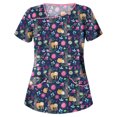 thumbnail image 2 of RKSTN Blouse d'Uniforme de Travail à Manches Courtes Imprimé Animal pour Femmes, 2 of 3