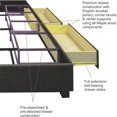 thumbnail image 4 of Manhattan Lit Plateforme Grand en Tissu Rembourré "Steel-Core"/4 Tiroirs Ivoire, 4 of 5