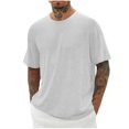 thumbnail image 1 of cfhntfmh T-Shirts en Coton pour Hommes Col Rond Manches Courtes Mode Décontractée Chemises pour Hommes Tendance Été Basique Classique Chandail, 1 of 5