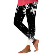 Winter Saving! HVOBTTY Women's Casual Long Leggings, Womens Christmas Fashion Printed Leggings Yoga Casual Pants Leggings Multicolor, L
