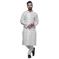 thumbnail image 4 of Atasi Kurta-Pyjama Long en Coton Imprimé pour Hommes, Kurta-Pyjama Décontracté de Designer, Vêtements, 4 of 5