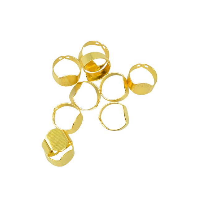 10 Pcs Monture Rétro Réglable en Cuivre Vierge avec Serti Clos Cabochon