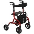 thumbnail image 1 of HOMCOM Foldable Rollator Walker with Seat for Seniors, 4 Wheeled Walker, 1 of 10