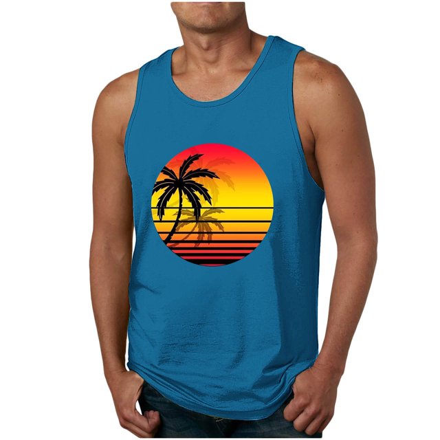 Cameland Nouveau Débardeur Sport à Col Rond pour Homme, Mode Décontractée d'Été, Camisole à Imprimé Floral