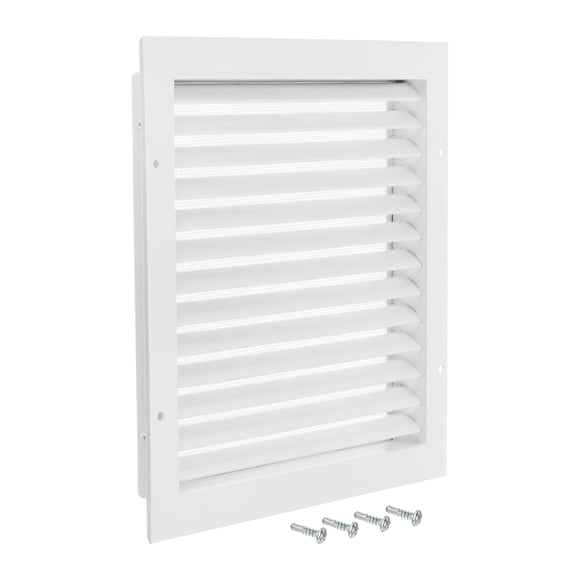 Uxcell Wall Vents, 12 x 12 Inch, 1 Set Aluminum Alloy Gable Vent Grille, Louvered and Screen Mesh