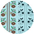 thumbnail image 1 of Ahgly Company Tapis Rond Lavable en Machine Intérieur Transitionnel Vert, 7 Pieds Rond, 1 of 7