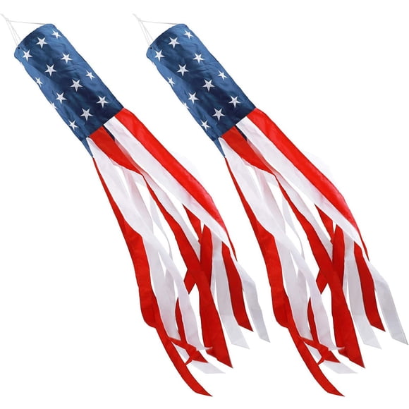 Drapeau Américain Windsock pour Déco Extérieure – Décoration Patriotique en Polyester pour Independence Day, Indicateur de Direction du Vent pour Jardin, Cour Ou Véranda avant
