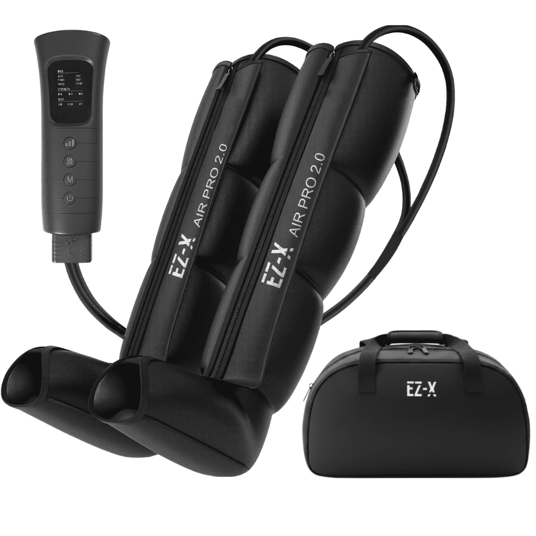 EZ-X Air Pro 2.0- Premium Full Leg Air Compression Boots- Calf, Thigh & Foot Massager- Small-Medium 25"-31" - Suitable for 4'11"–5'10"  [with Carrying Bag]