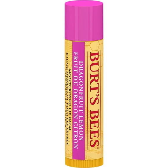 Baume hydratant pour les lèvres d’origine naturelle à 100 % au fruit du dragon et au citron de Burt’s Bees®, avec cire d’abeille et extraits de fruits, 1 tube