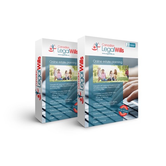 LegalWills.ca Custom Couples Canadian Estate Plan Kit (2 Redeemable Codes) - Will, Power of Attorney, and Living Will (Healthcare Power of Attorney)