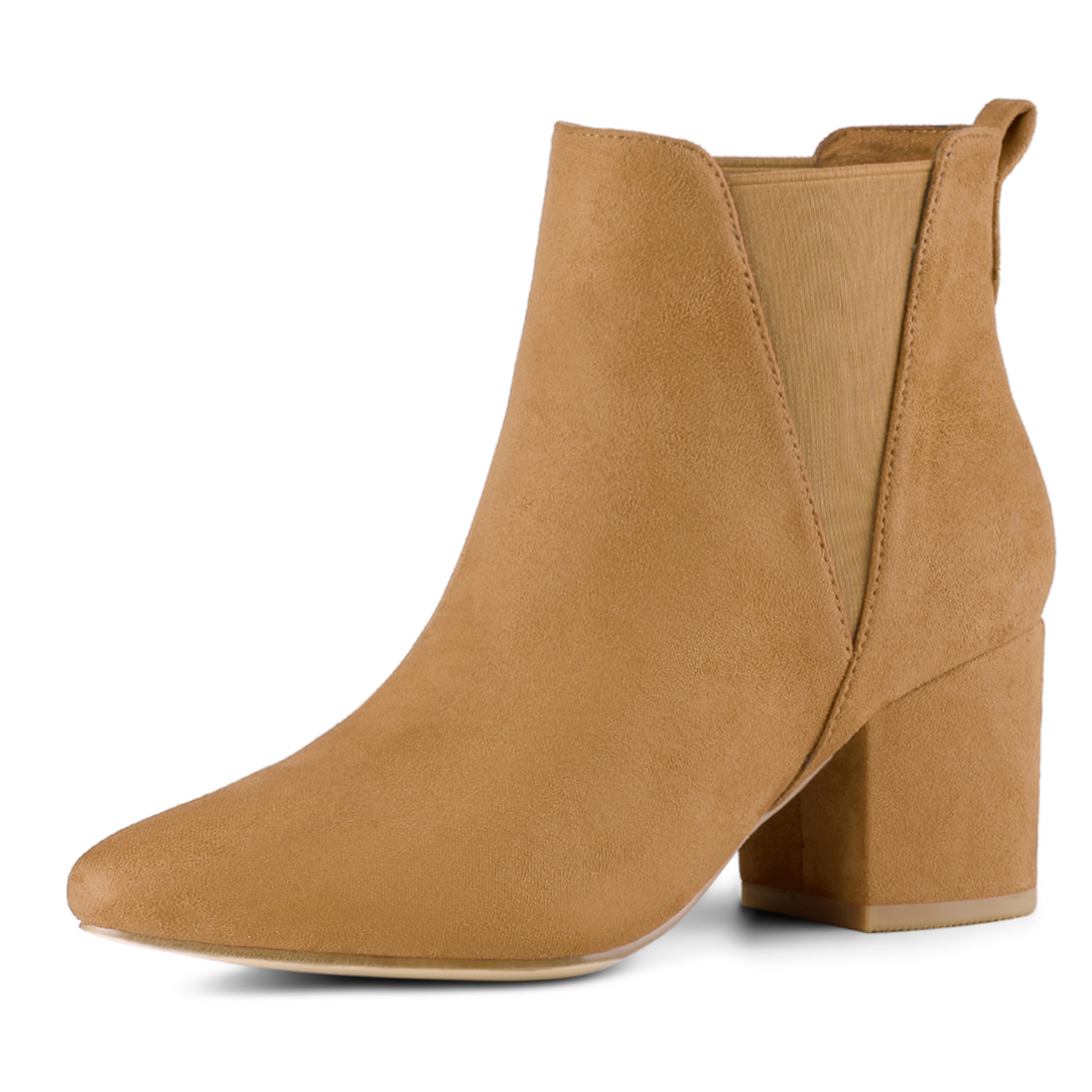 Unique Bargains Bottines Chelsea à Talon Épais à Bout Pointu pour Femmes