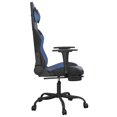 thumbnail image 2 of vidaXL Gaming Chair with Footrest Black and Blue Faux Leather, 2 of 5
