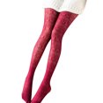 thumbnail image 3 of WEAIXIMIUNG Chaussettes Noires pour Femmes Femmes Aguichant Rétro Ajustées Transparentes en Dentelle Sculptée Bas Collants Chaussettes Ajourées Collants Bas, 3 of 3