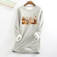 thumbnail image 1 of T-shirts pour Femmes, Col Rond, Poche, Épaissi, Peluche Chaude, Manches Longues, Chandails en Molleton en Liquidation, 1 of 4