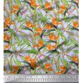 thumbnail image 1 of Soimoi Polyester Crepe Fabric Leaves & Tropical Flower Watercolor Decor Fabric Printed Yard 52 Inch Wide, 1 of 3